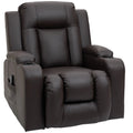8 Vibration Points Massage Swivel Reclining Chair with Cup Holders in Faux Leather - Available in 2 Colours