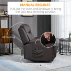 8 Vibration Points Massage Swivel Reclining Chair with Cup Holders in Faux Leather - Available in 2 Colours