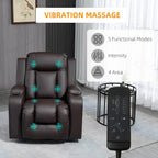 8 Vibration Points Massage Swivel Reclining Chair with Cup Holders in Faux Leather - Available in 2 Colours