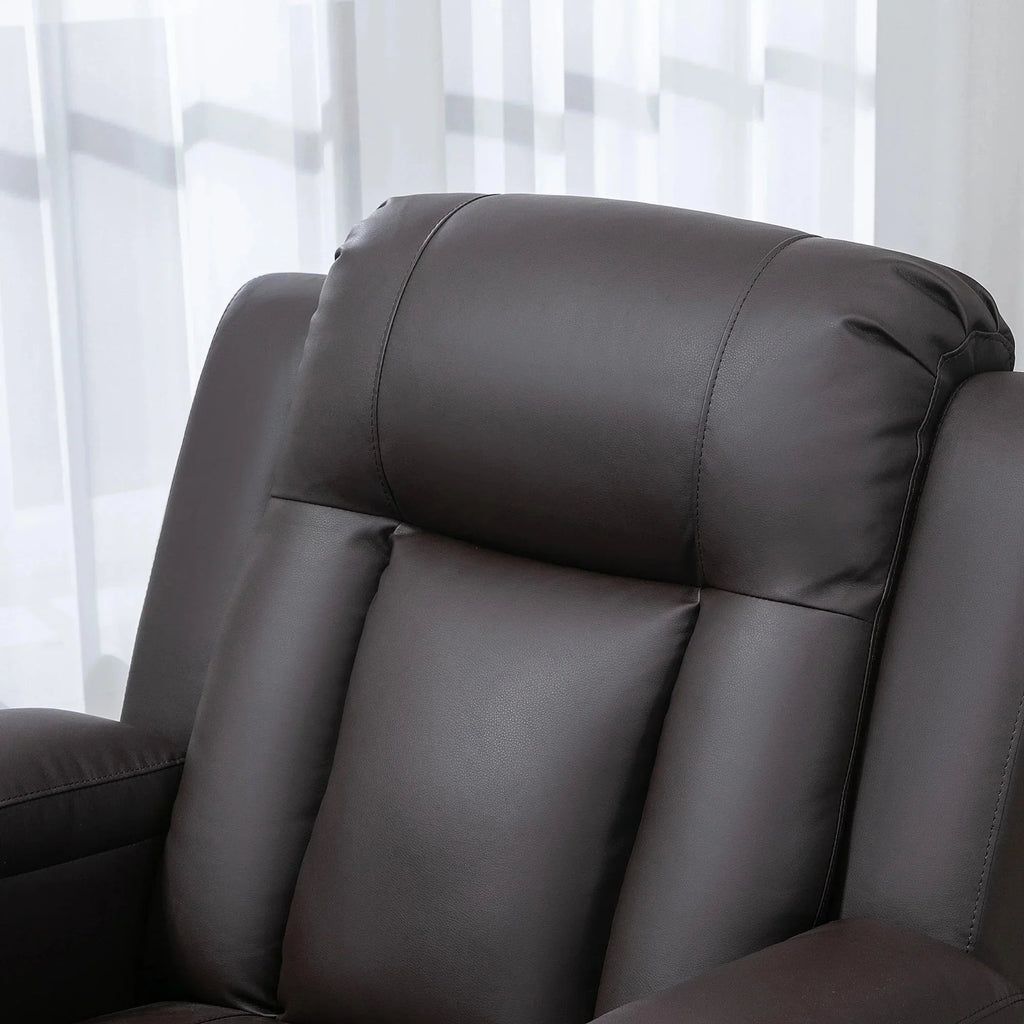 8 Vibration Points Massage Swivel Reclining Chair with Cup Holders in Faux Leather - Available in 2 Colours