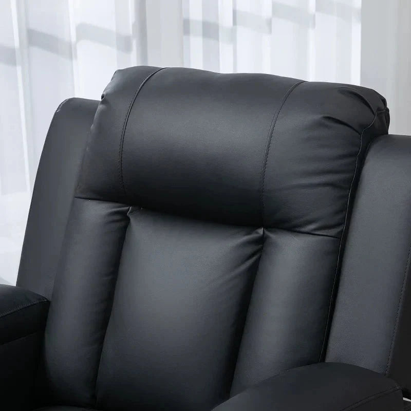 8 Vibration Points Massage Swivel Reclining Chair with Cup Holders in Faux Leather - Available in 2 Colours