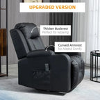 8 Vibration Points Massage Swivel Reclining Chair with Cup Holders in Faux Leather - Available in 2 Colours