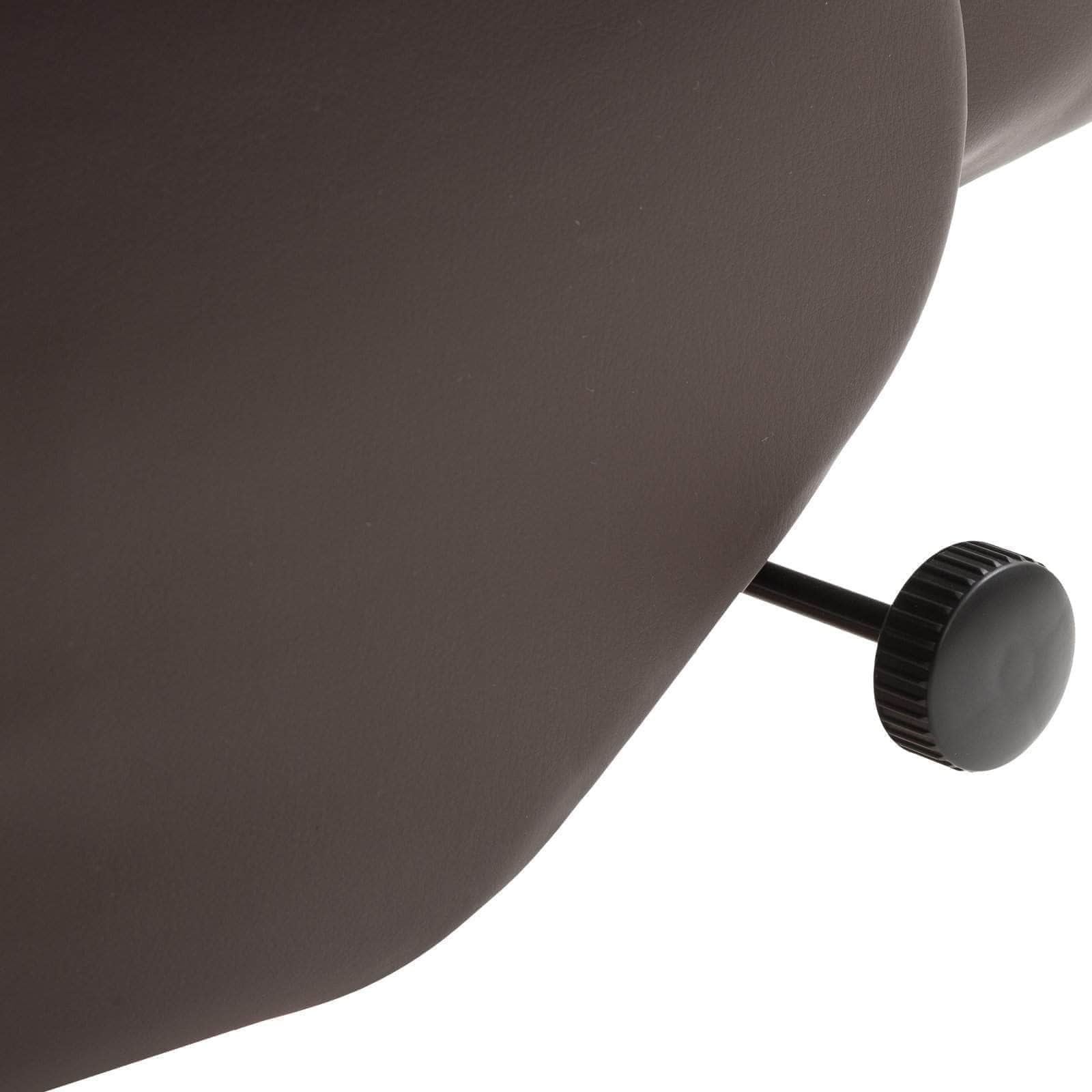 Ergonomic Faux Leather Swivel Recliner and Storage Ottoman in Brown