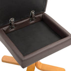 Ergonomic Faux Leather Swivel Recliner and Storage Ottoman in Brown
