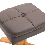 Ergonomic Faux Leather Swivel Recliner and Storage Ottoman in Brown