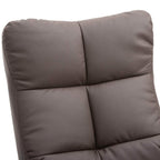 Ergonomic Faux Leather Swivel Recliner and Storage Ottoman in Brown