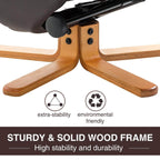 Ergonomic Faux Leather Swivel Recliner and Storage Ottoman in Brown