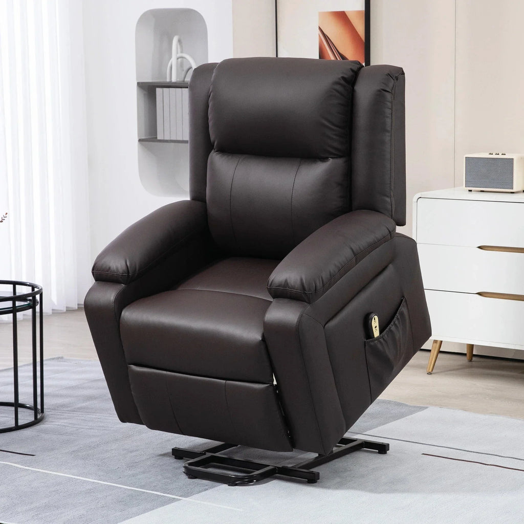 Faux Leather Upholstered Power Lift Recliner Chair - Available in 3 Colours