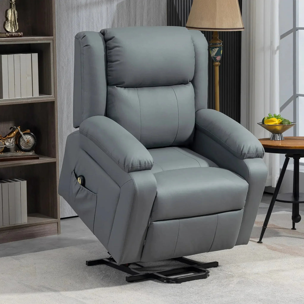 Faux Leather Upholstered Power Lift Recliner Chair - Available in 3 Colours