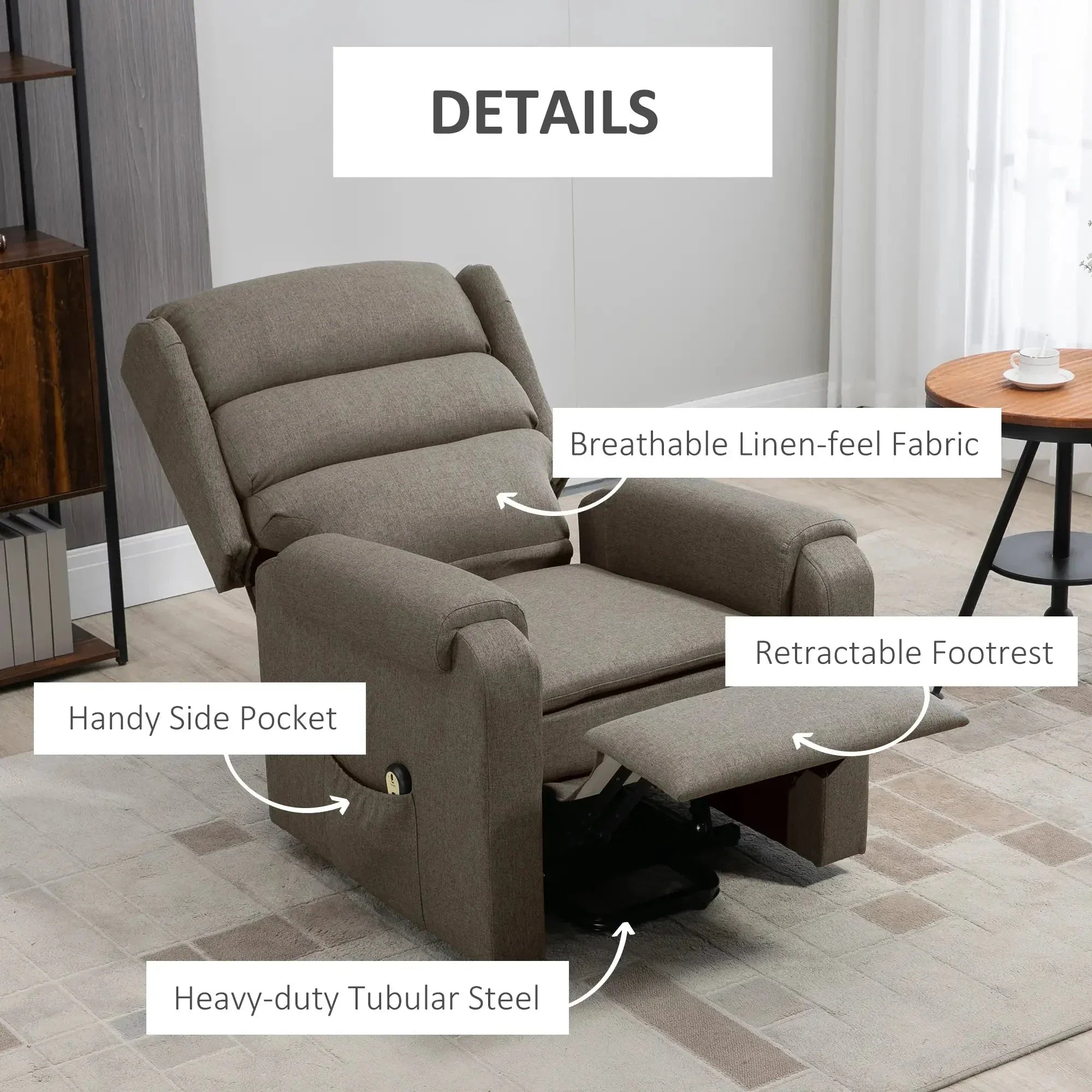 Lift Power Recliner Chair - Available in 3 Colours