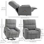 Microfibre Upholstered Power Lift Recliner Chair in Grey