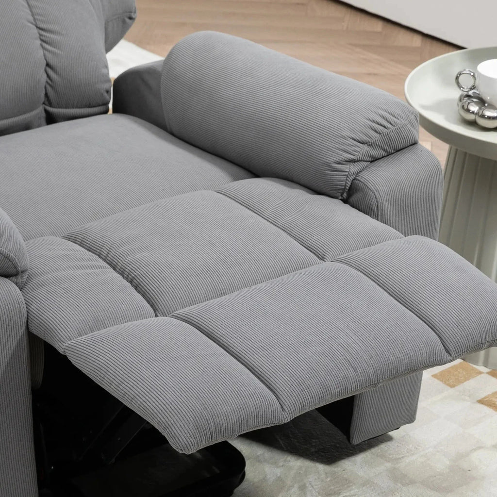 Microfibre Upholstered Power Lift Recliner Chair in Grey