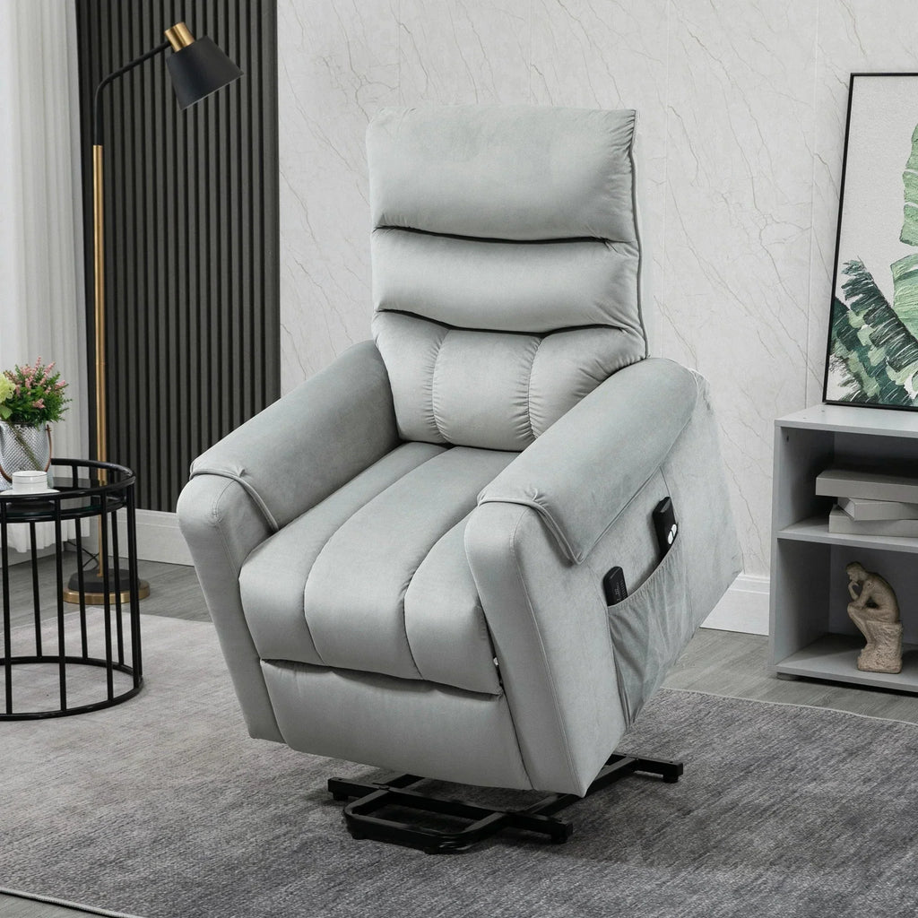 Power Massage Lift Recliner Chair with 8 Vibration Points in Grey