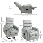 Power Massage Lift Recliner Chair with 8 Vibration Points in Grey
