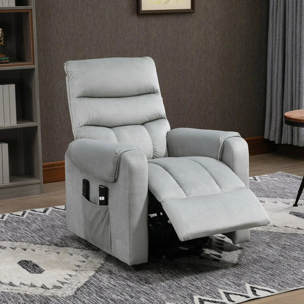 Power Massage Lift Recliner Chair with 8 Vibration Points in Grey