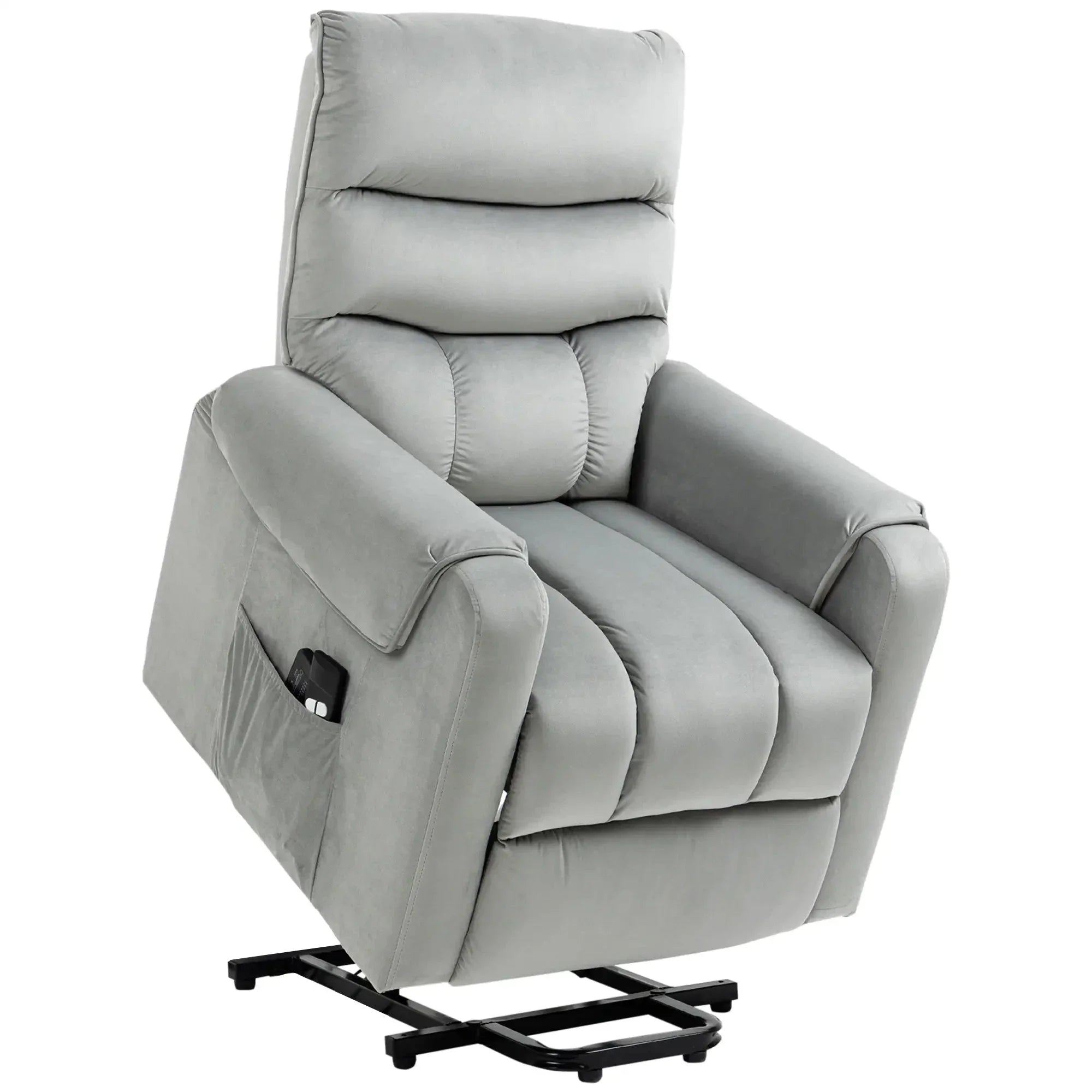 Power Massage Lift Recliner Chair with 8 Vibration Points in Grey