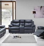 Whitby Power Reclining Loveseat with Console in Leather Match - Available in 2 Colours