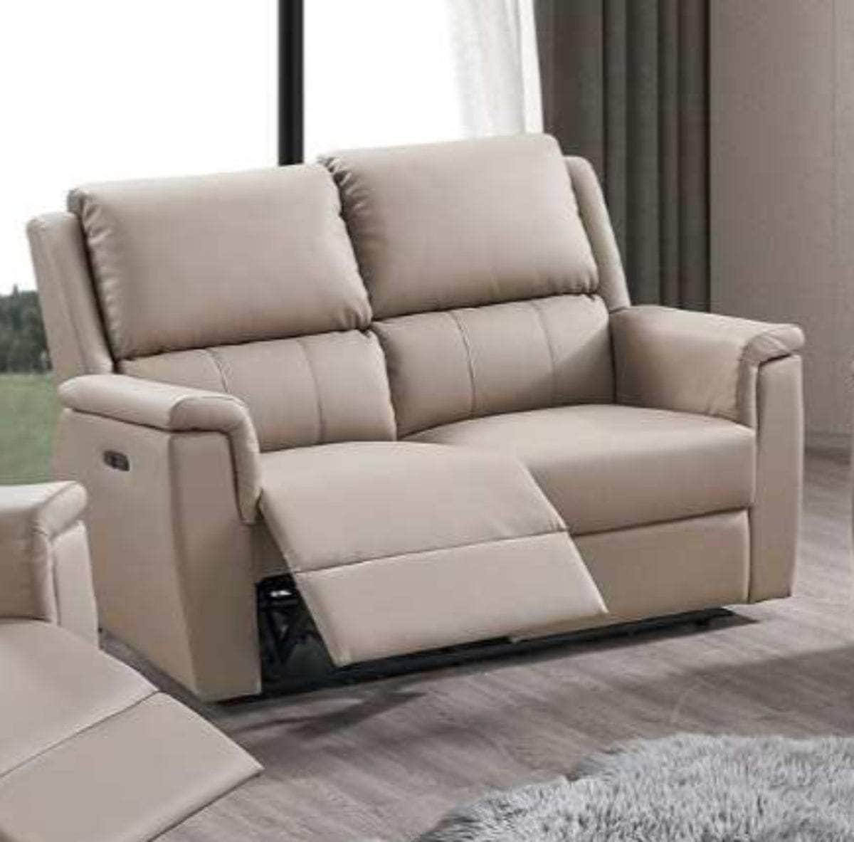 Kindersley 3 Piece Power Reclining Sofa, Loveseat and Chair Set in Stone Faux Leather