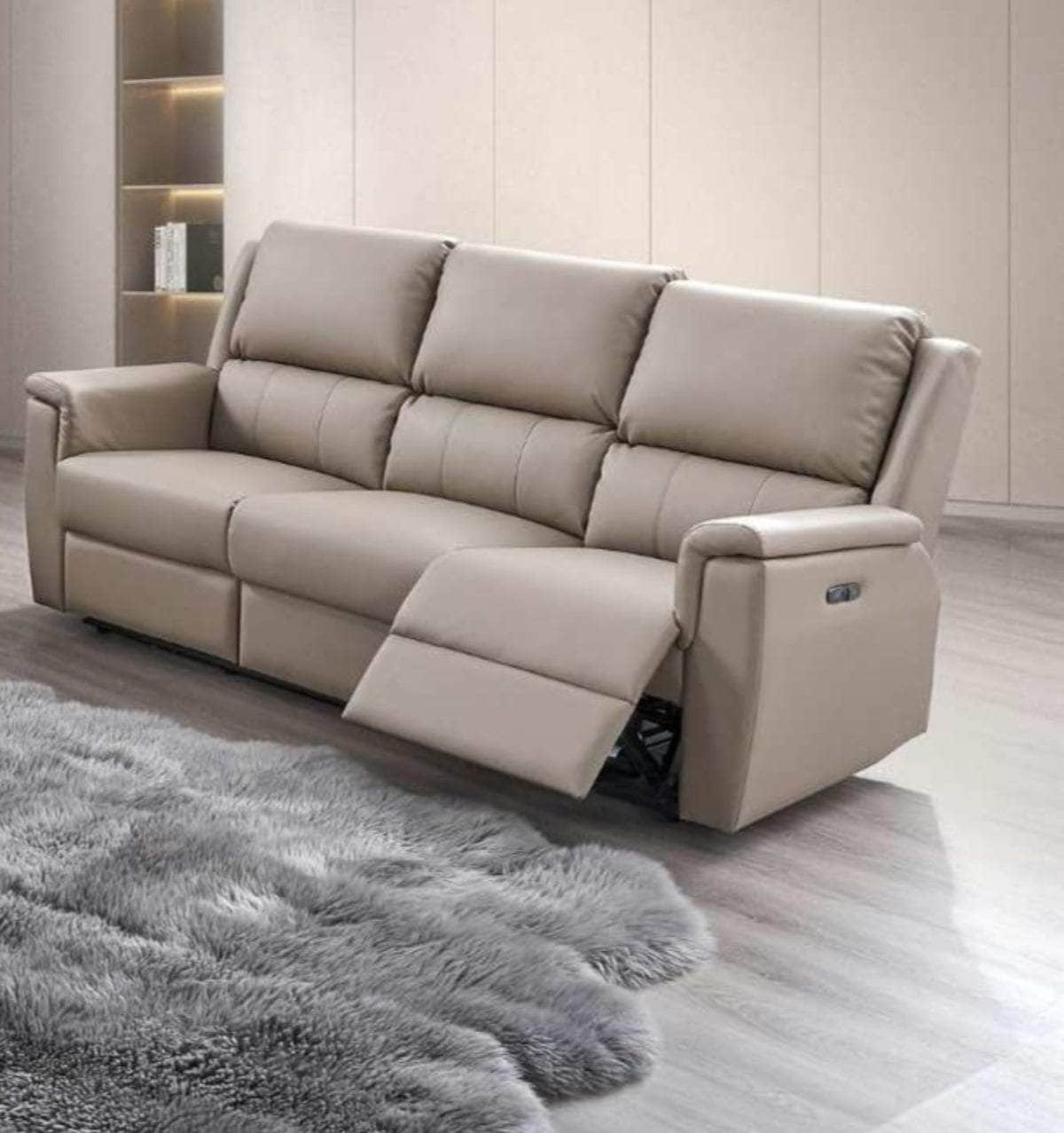 Kindersley 3 Piece Power Reclining Sofa, Loveseat and Chair Set in Stone Faux Leather