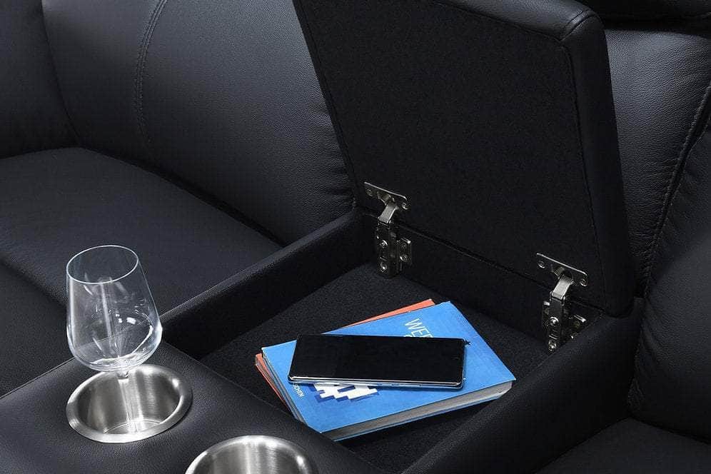 Whitby Power Reclining Loveseat with Console in Leather Match - Available in 2 Colours