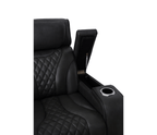 Nexus 74" Power Reclining Loveseat with Console, Adjustable Headrest, Storage and Cupholders in Black Leather