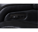 Nexus 86" Power Reclining Sofa with Adjustable Headrest, Storage and Cupholders in Black Leather