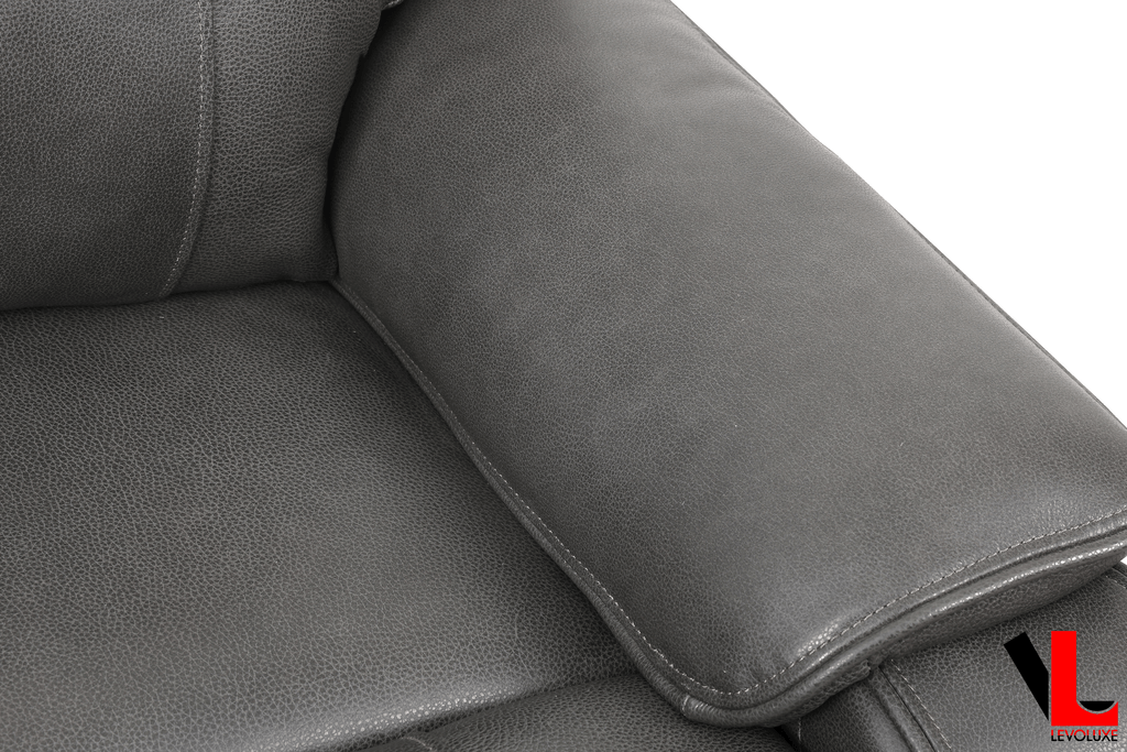 Brindle 62" Power Reclining 2 Seater Loveseat in Charcoal Leather Match