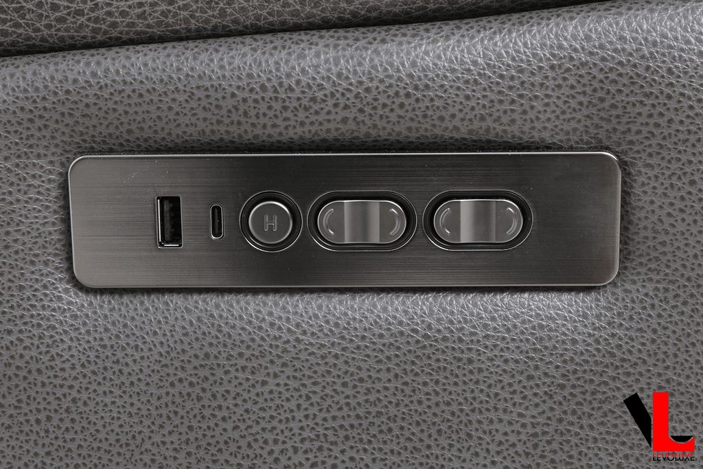 Brindle 62" Power Reclining 2 Seater Loveseat in Charcoal Leather Match