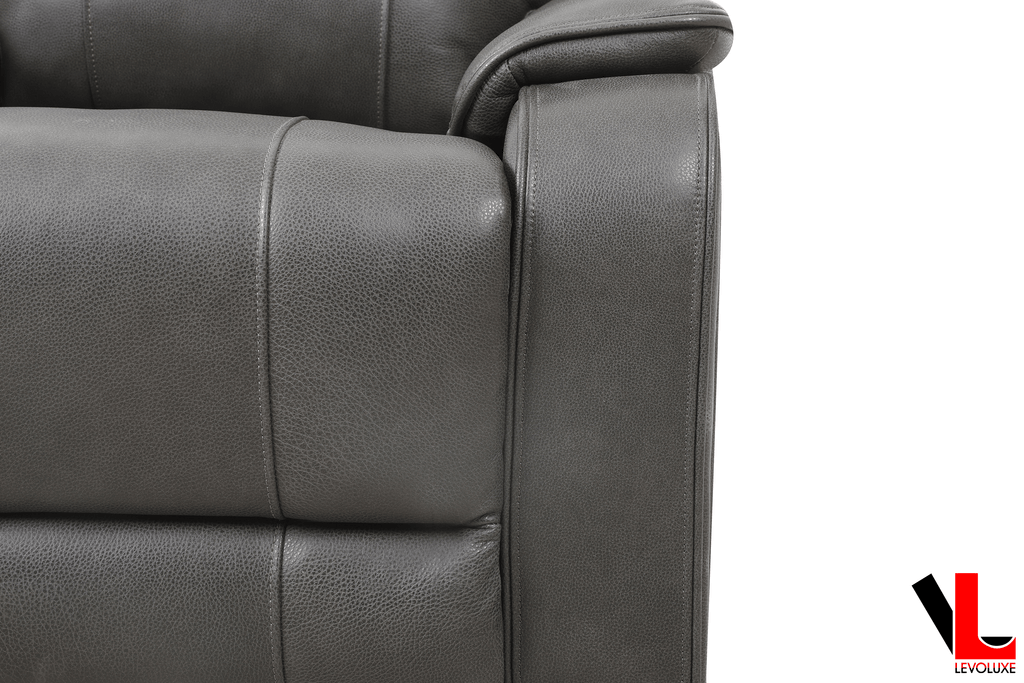 Brindle 62" Power Reclining 2 Seater Loveseat in Charcoal Leather Match