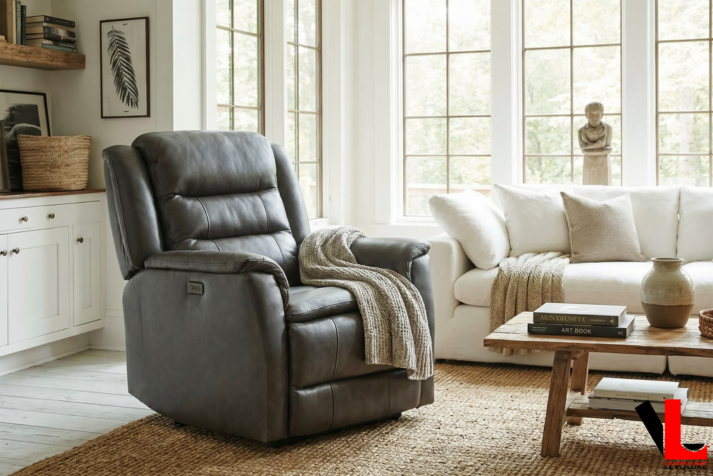 Carter 35" Power Reclining Chair in Leather Match - Available in 2 Colours