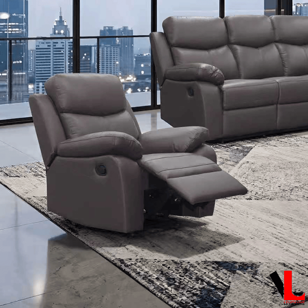 Levoluxe Aveon 38.5" Pillow Top Arm Reclining Chair in Leather Match, image 7