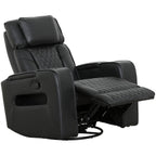 Levoluxe Chair Black Colton 37" Leather Match Swivel Glider Reclining Chair - Available in 2 Colours