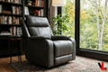Levoluxe Chair Brindle 36.5" Power Reclining Chair in Charcoal Leather Match