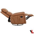 Levoluxe Chair Cavron 37" Leather Match Swivel Glider Reclining Chair - Available in 2 Colours