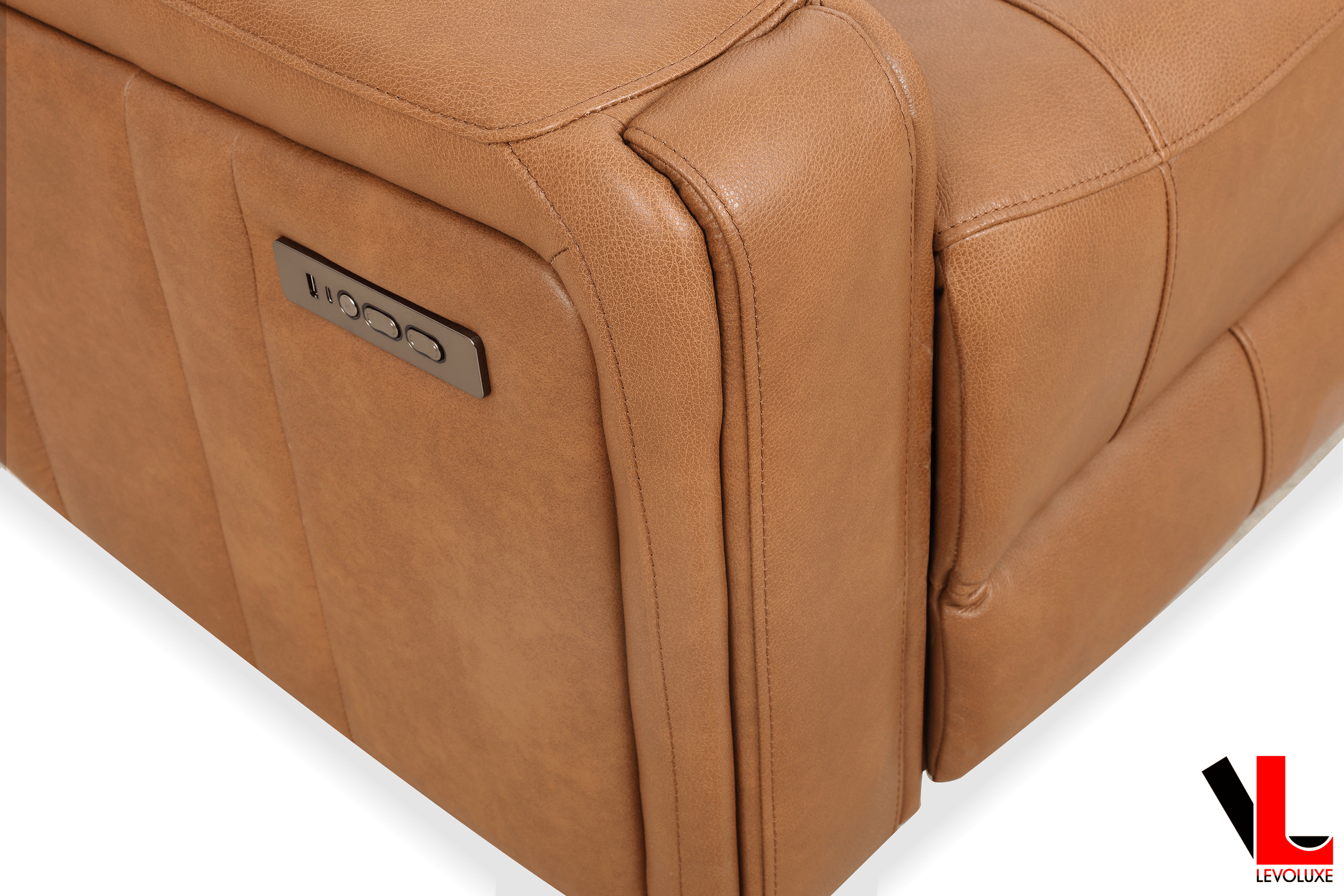 Cavron 37" Power Glider Reclining Chair with Power Headrest in Cognac Leather Match