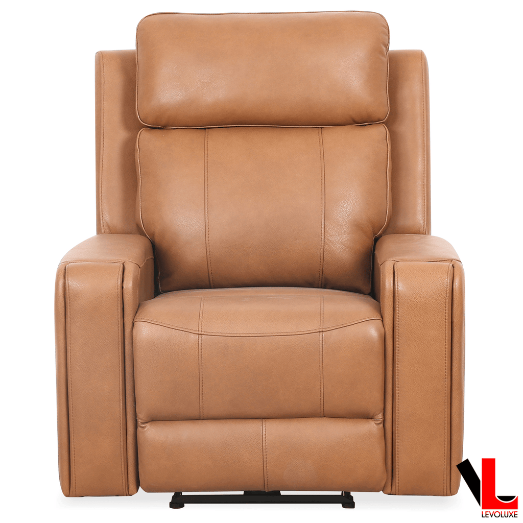 Cavron 37" Power Glider Reclining Chair with Power Headrest in Cognac Leather Match