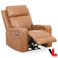 Cavron 37" Power Glider Reclining Chair with Power Headrest in Cognac Leather Match