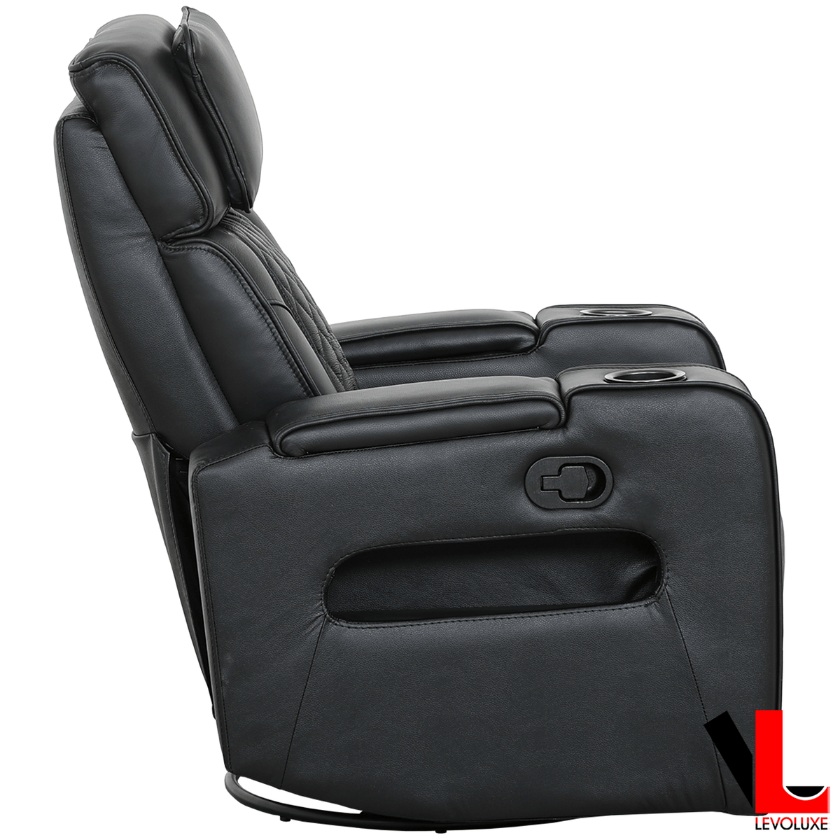 Levoluxe Chair Colton 37" Leather Match Swivel Glider Reclining Chair - Available in 2 Colours