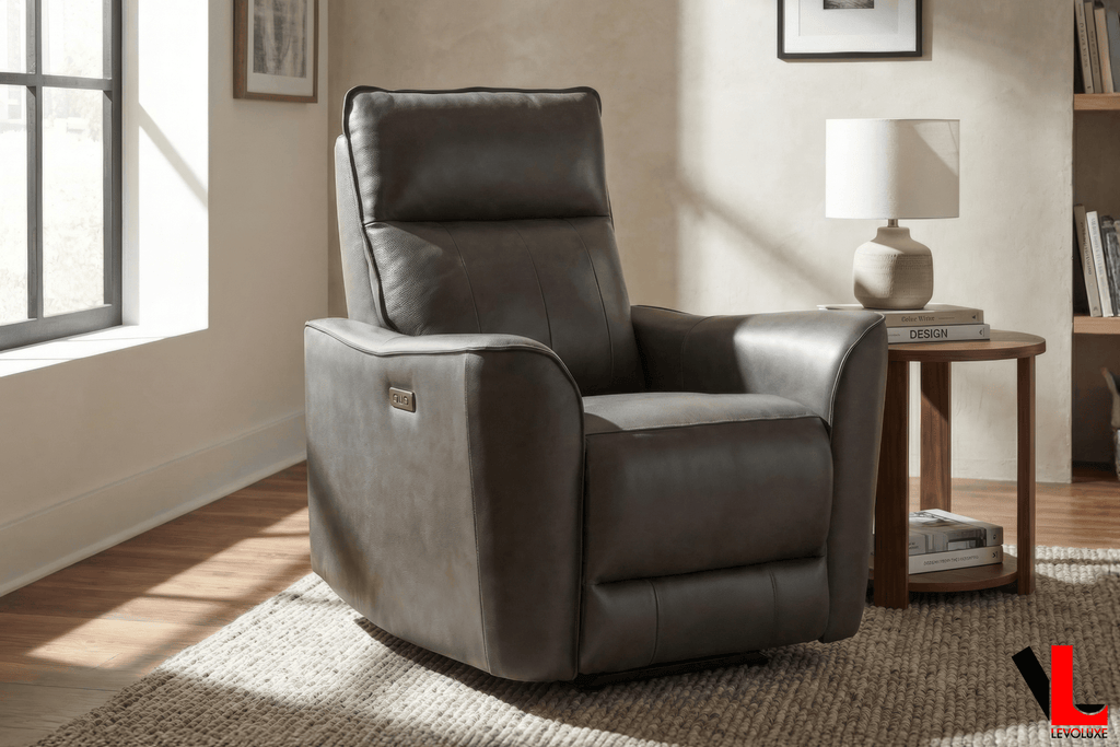Levoluxe Chair Conrad 36" Zero Gravity Power Reclining Chair in Leather Match - Available in 2 Colours