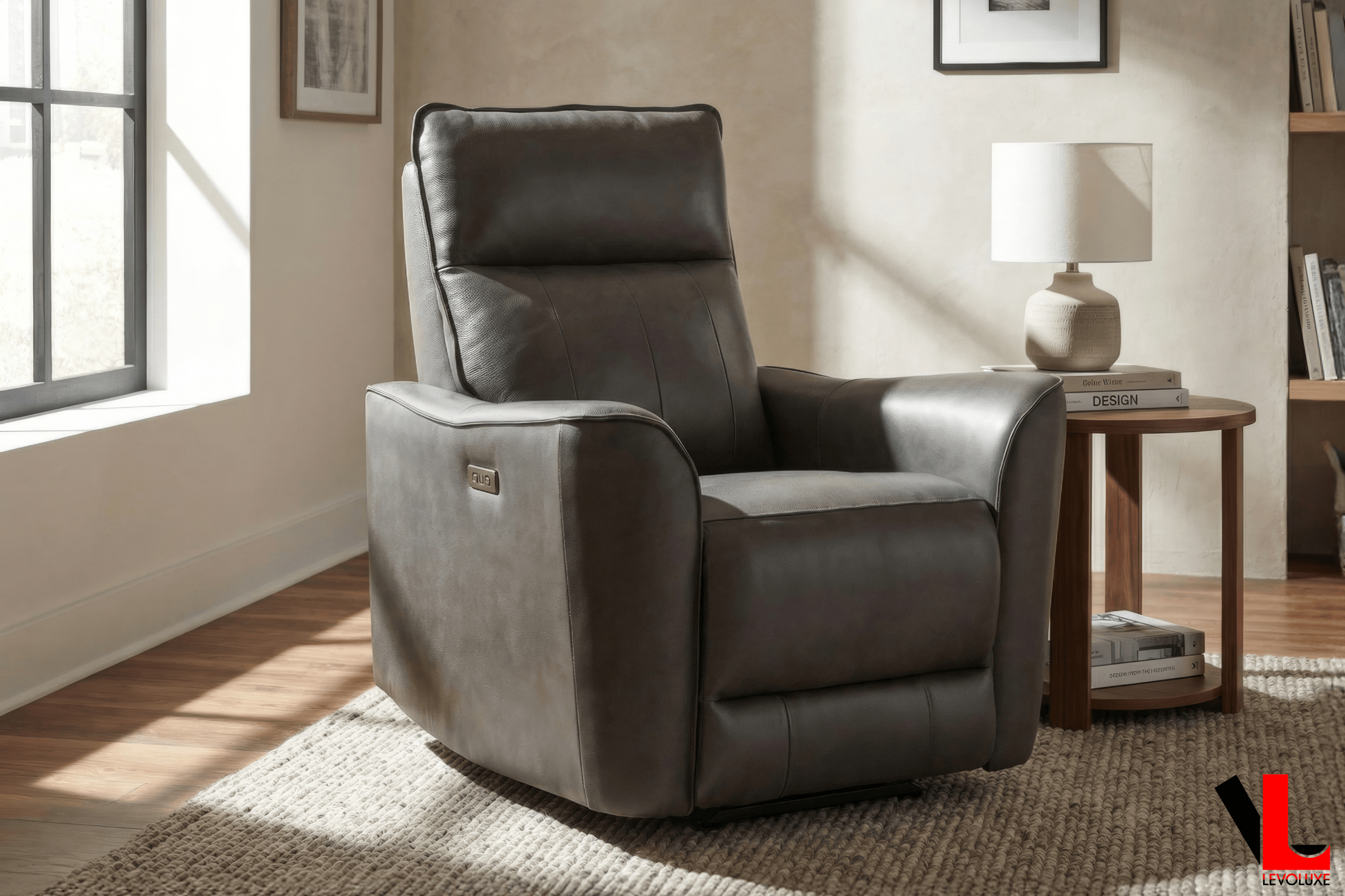Levoluxe Chair Conrad 36" Zero Gravity Power Reclining Chair in Leather Match - Available in 2 Colours