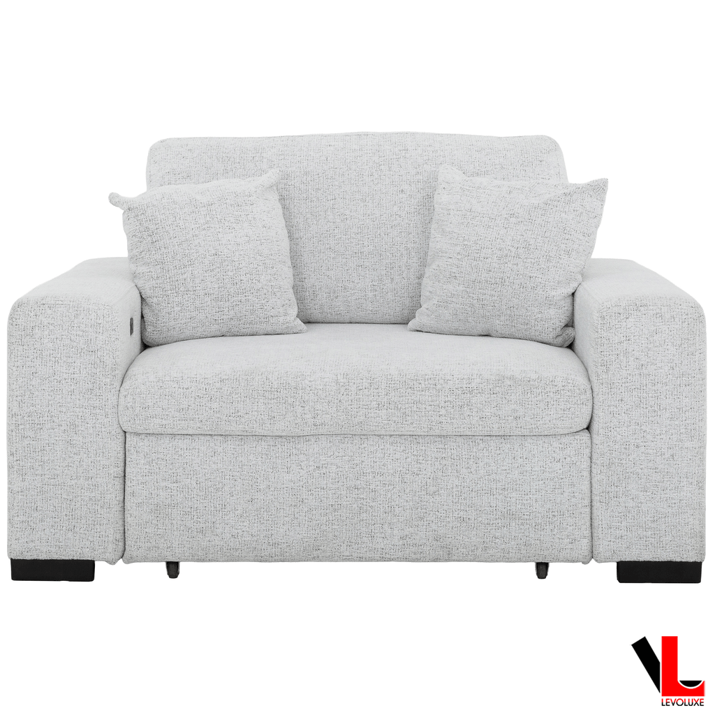 Levoluxe Chair Galveston 58.5" Power Sliding Chair in Chelsea Arctic