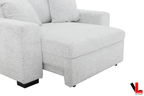 Levoluxe Chair Galveston 58.5" Power Sliding Chair in Chelsea Arctic