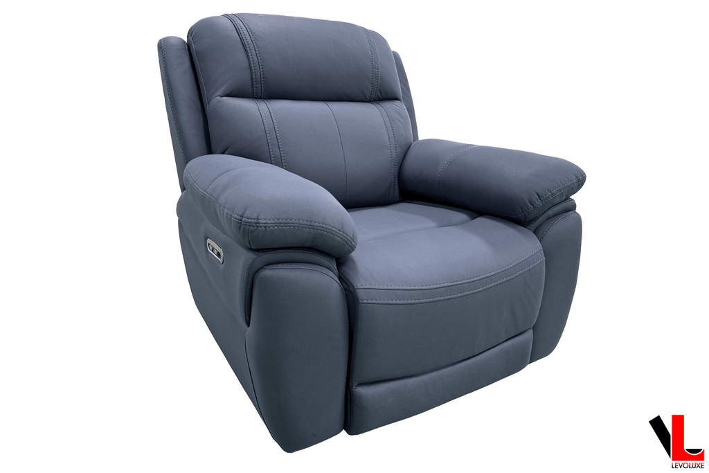 Regent 40.5" Jaxxon Blue Power Reclining Chair with Power Headrest