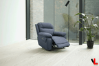 Regent 40.5" Jaxxon Blue Power Reclining Chair with Power Headrest