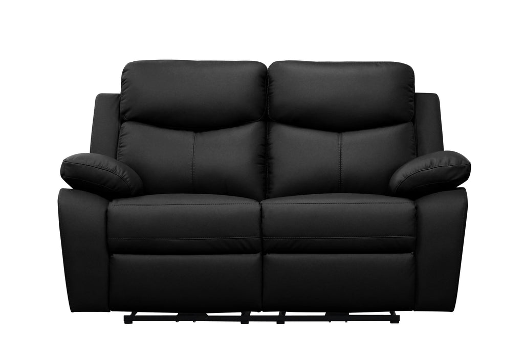 Levoluxe Loveseat Black Aveon 62" Pillow Top Arm Reclining Loveseat in Leather Match - Available in 3 Colours