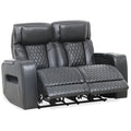 Levoluxe Colton 58" Leather Match Power Reclining 2 Seater Loveseat with Power Headrest, Cupholders and Storage, image 2