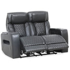 Levoluxe Colton 58" Leather Match Power Reclining 2 Seater Loveseat with Power Headrest, Cupholders and Storage, image 2