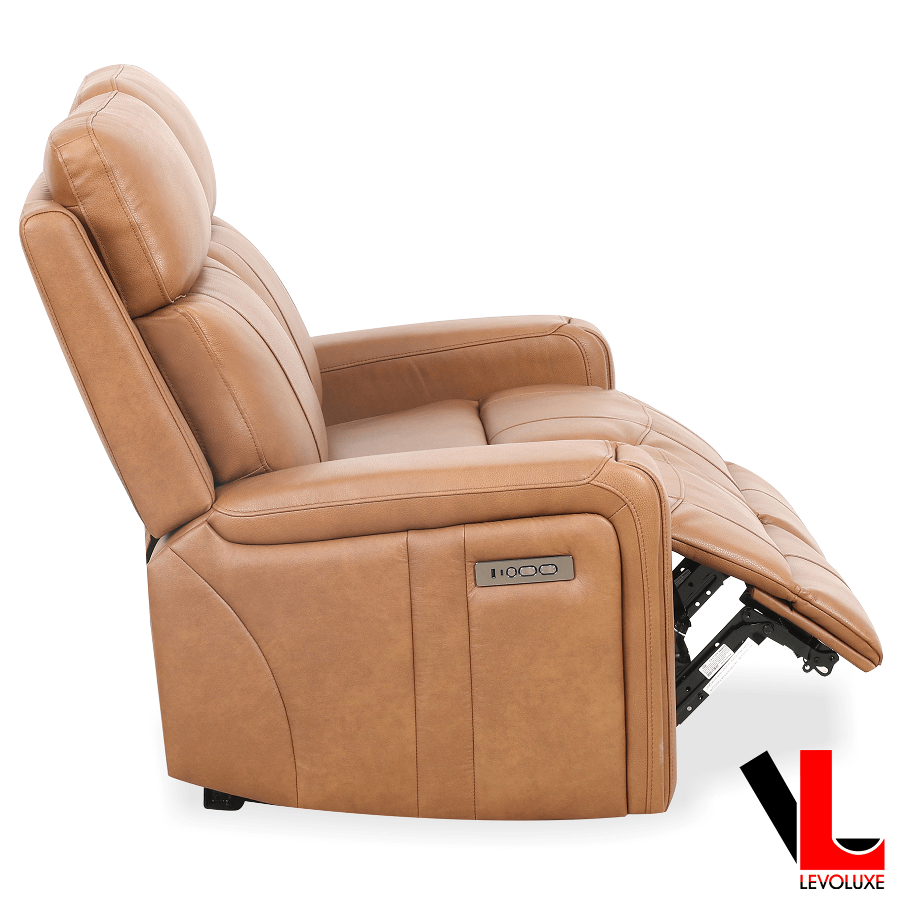 Cavron 58" Power Reclining 2 Seater Loveseat with Power Headrests in Cognac Leather Match