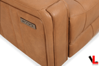Cavron 58" Power Reclining 2 Seater Loveseat with Power Headrests in Cognac Leather Match