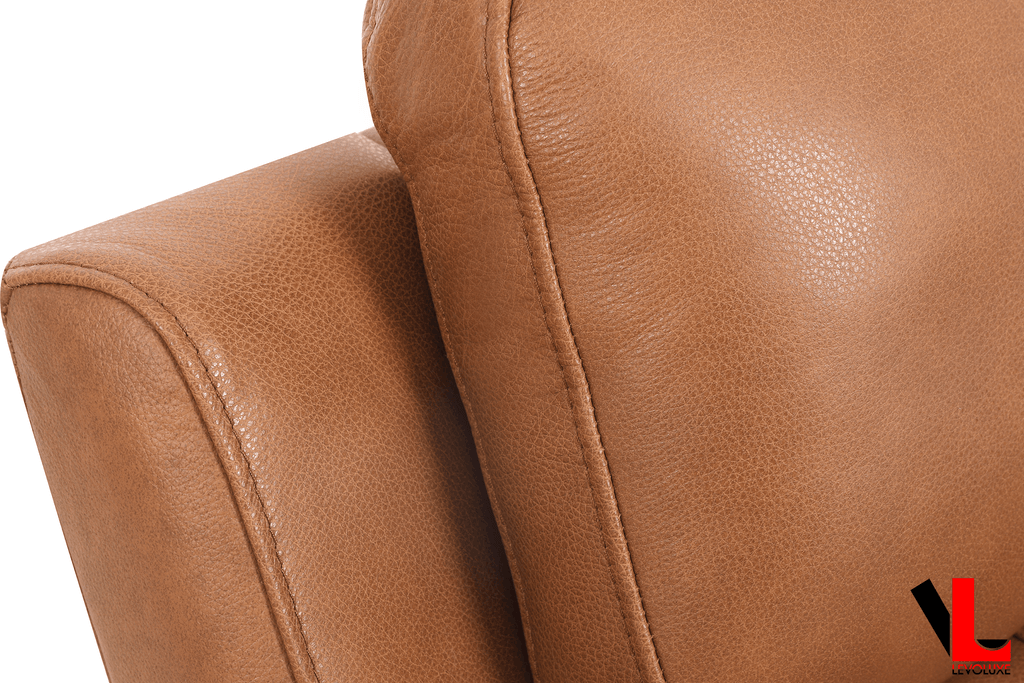 Cavron 58" Power Reclining 2 Seater Loveseat with Power Headrests in Cognac Leather Match